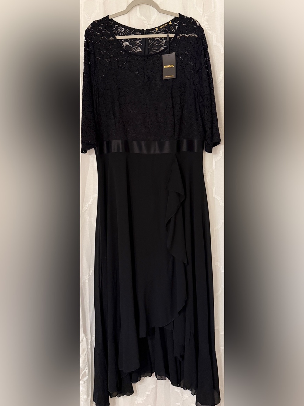 NWT Miusol Black Lace Evening Gown 3XL Formal Dress | Mother of Bride